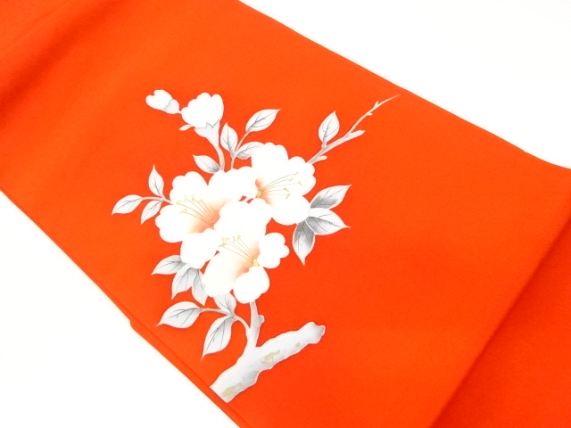 JAPANESE KIMONO / VINTAGE NAGOYA OBI / SHIOZE / KINSAI / LEAVES